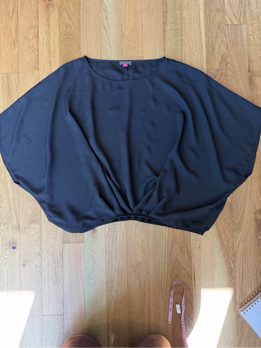 Vince Camuto Black Crepe de Chine Bubble Dolman Sleeve Top XL - Picture 8 of 11
